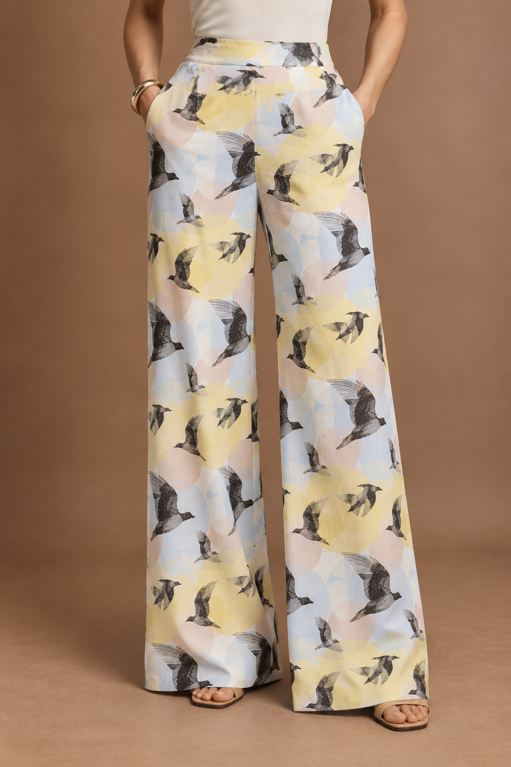 Serenity Comfort Fit Trouser - Ana’s Hummingbird Print