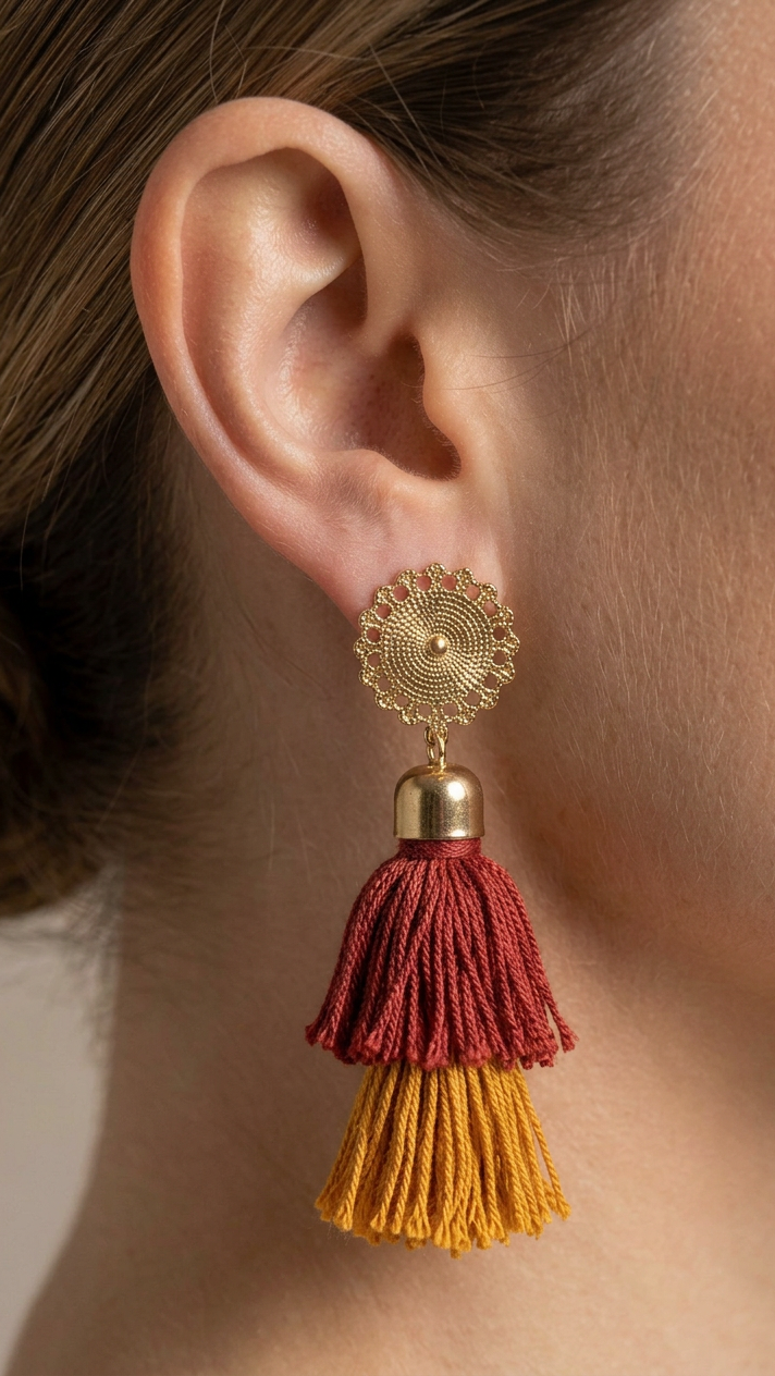 Sri Double Tassel Earrings.