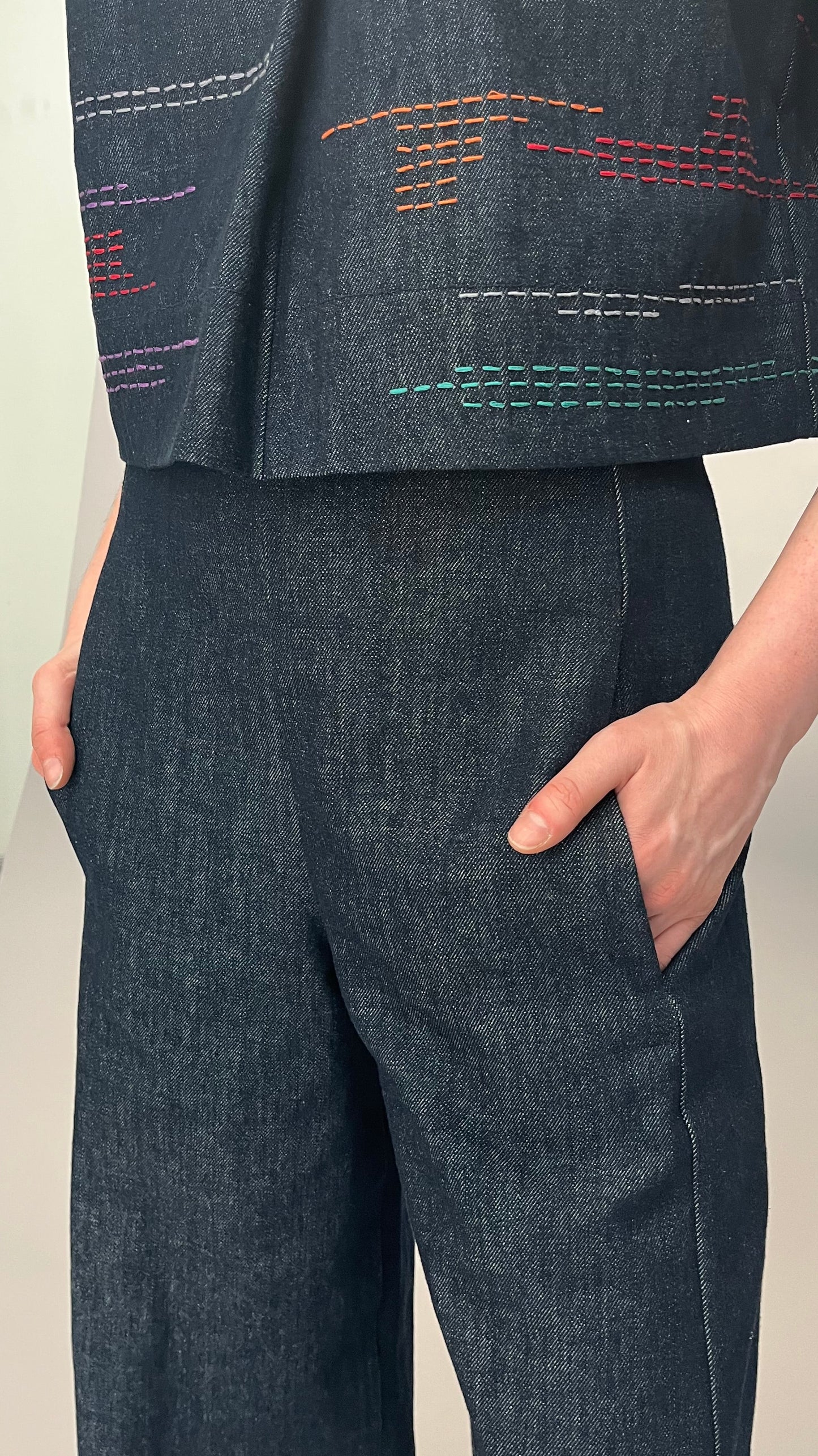 Denim Wide Leg Trousers