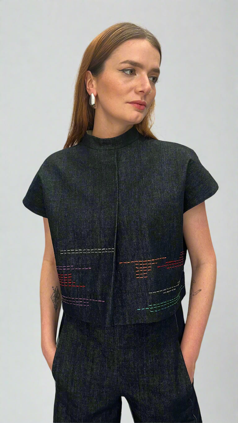 Lillian Embroidered Crop Top