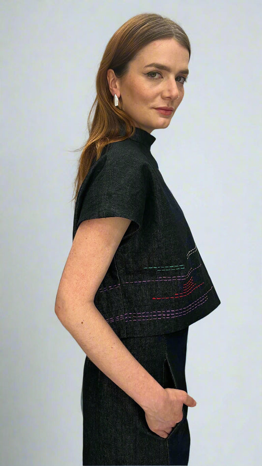Lillian Embroidered Crop Top