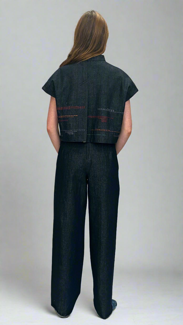 Denim Wide Leg Trousers