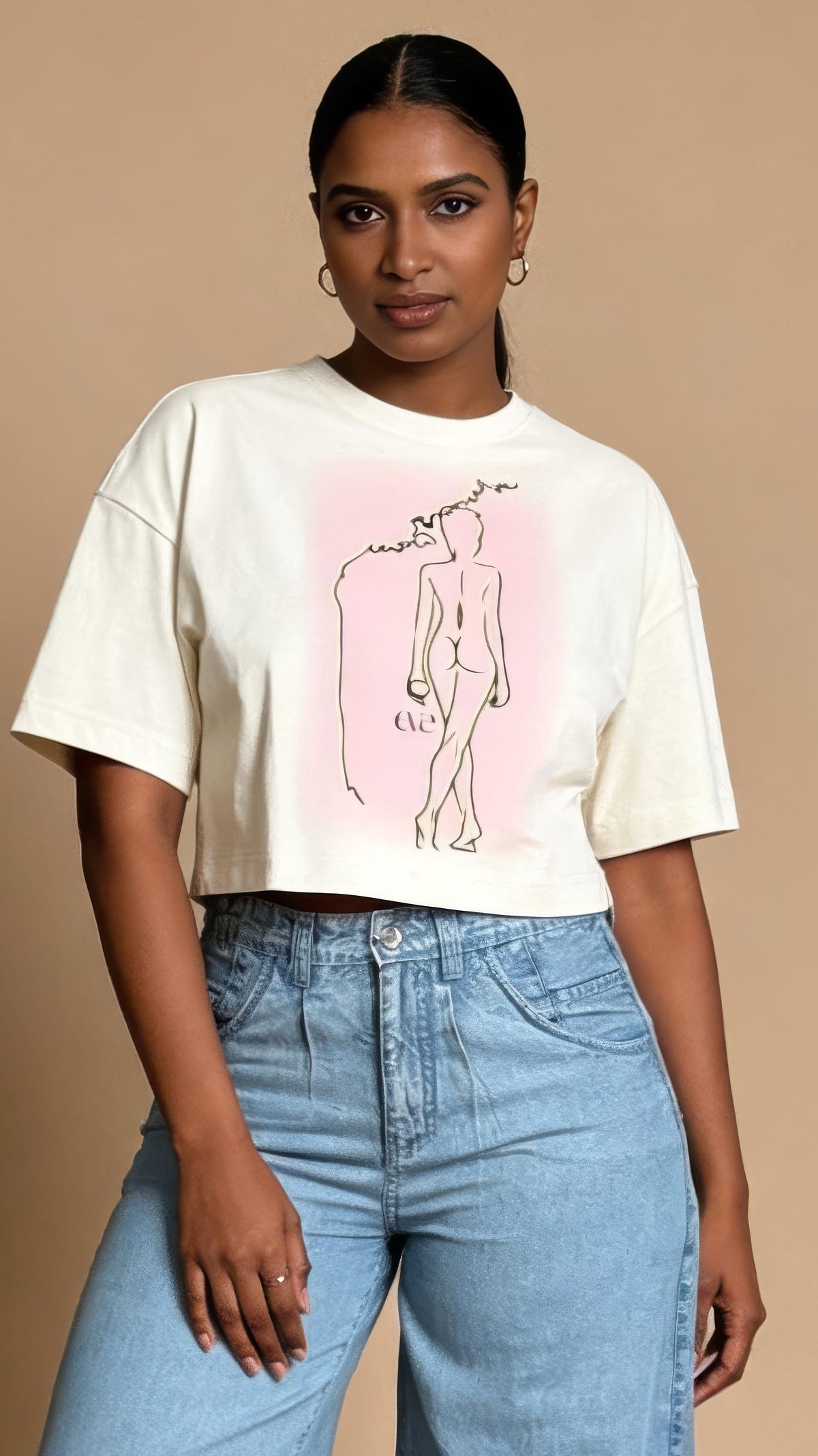 Signature Cropped Tee (Ivory)