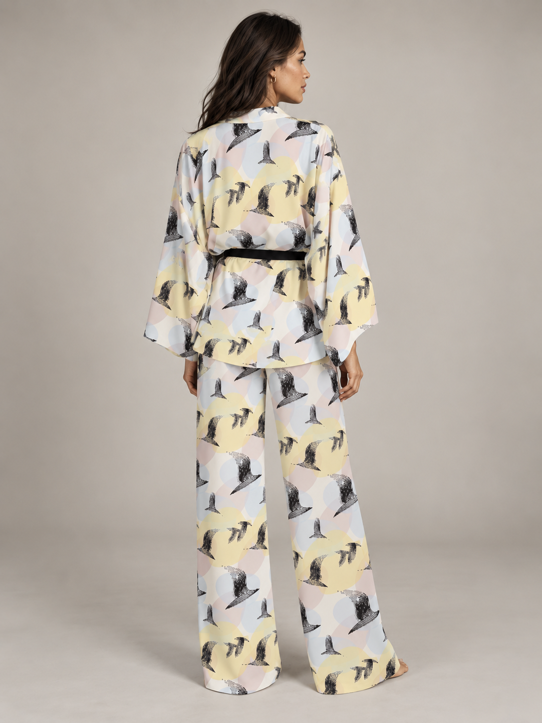 Serena Bed Jacket - Ana’s Hummingbird Print