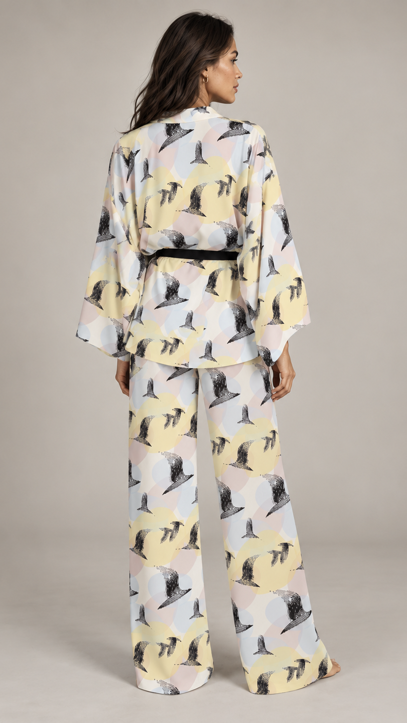 Serenity  Comfort Fit Trouser - Ana’s Hummingbird Print