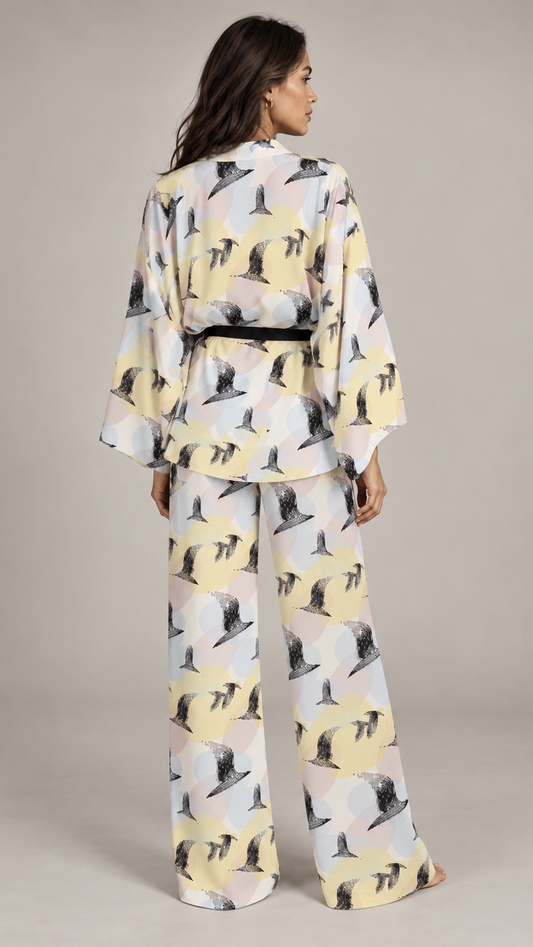 Serenity  Comfort Fit Trouser - Ana’s Hummingbird Print