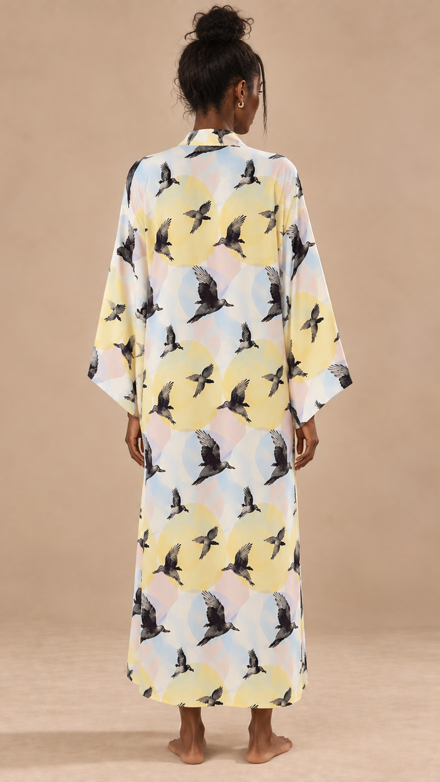 Sanctuary Robe in Ana's Hummingbird print by Eve by Twilight