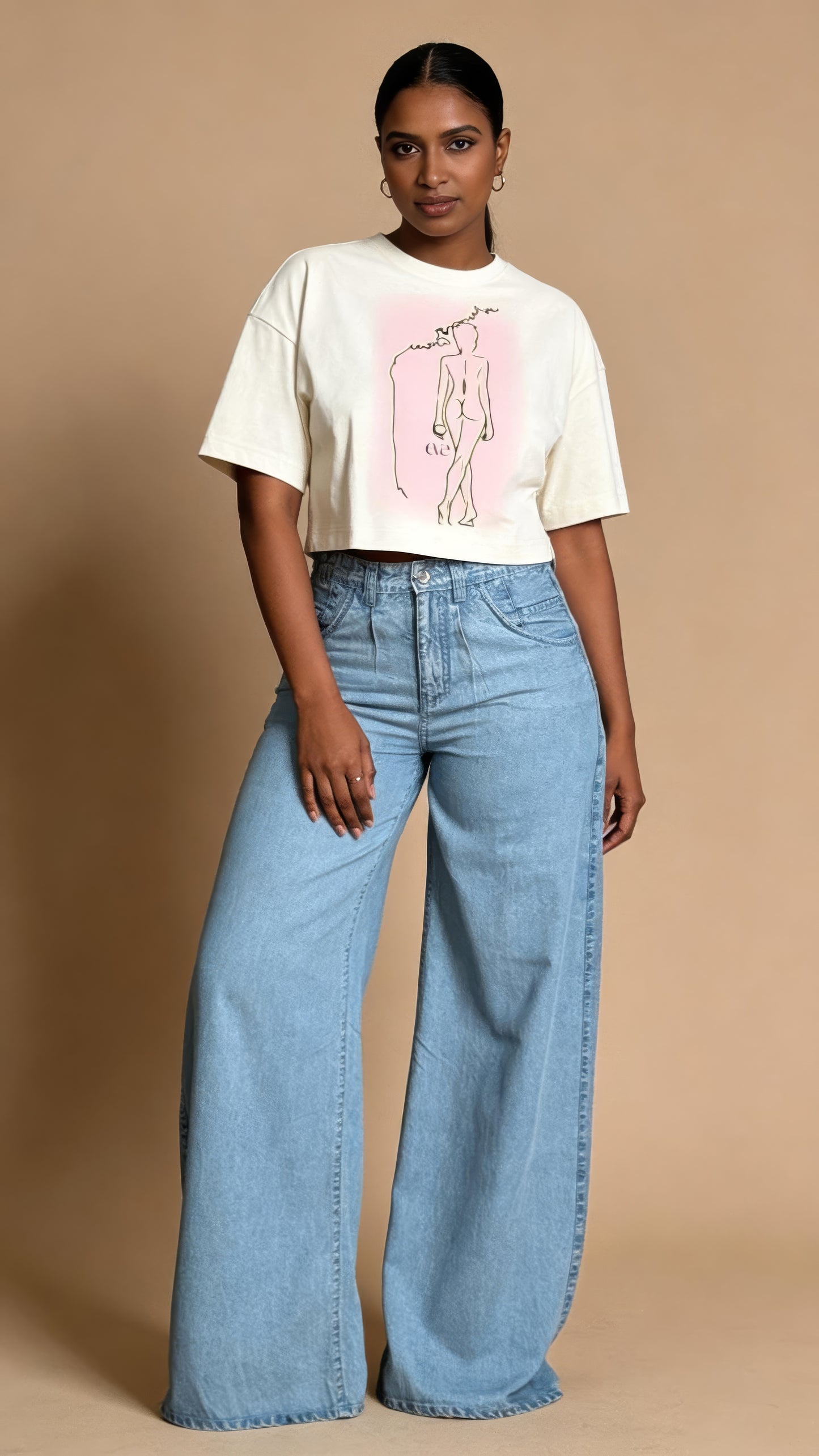 Signature Cropped Tee (Ivory)