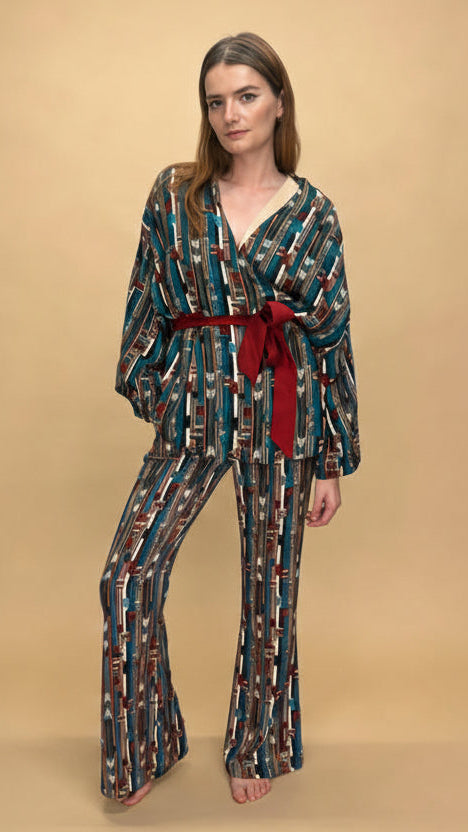 Janis Slim Flare Pant - Tapestry Print