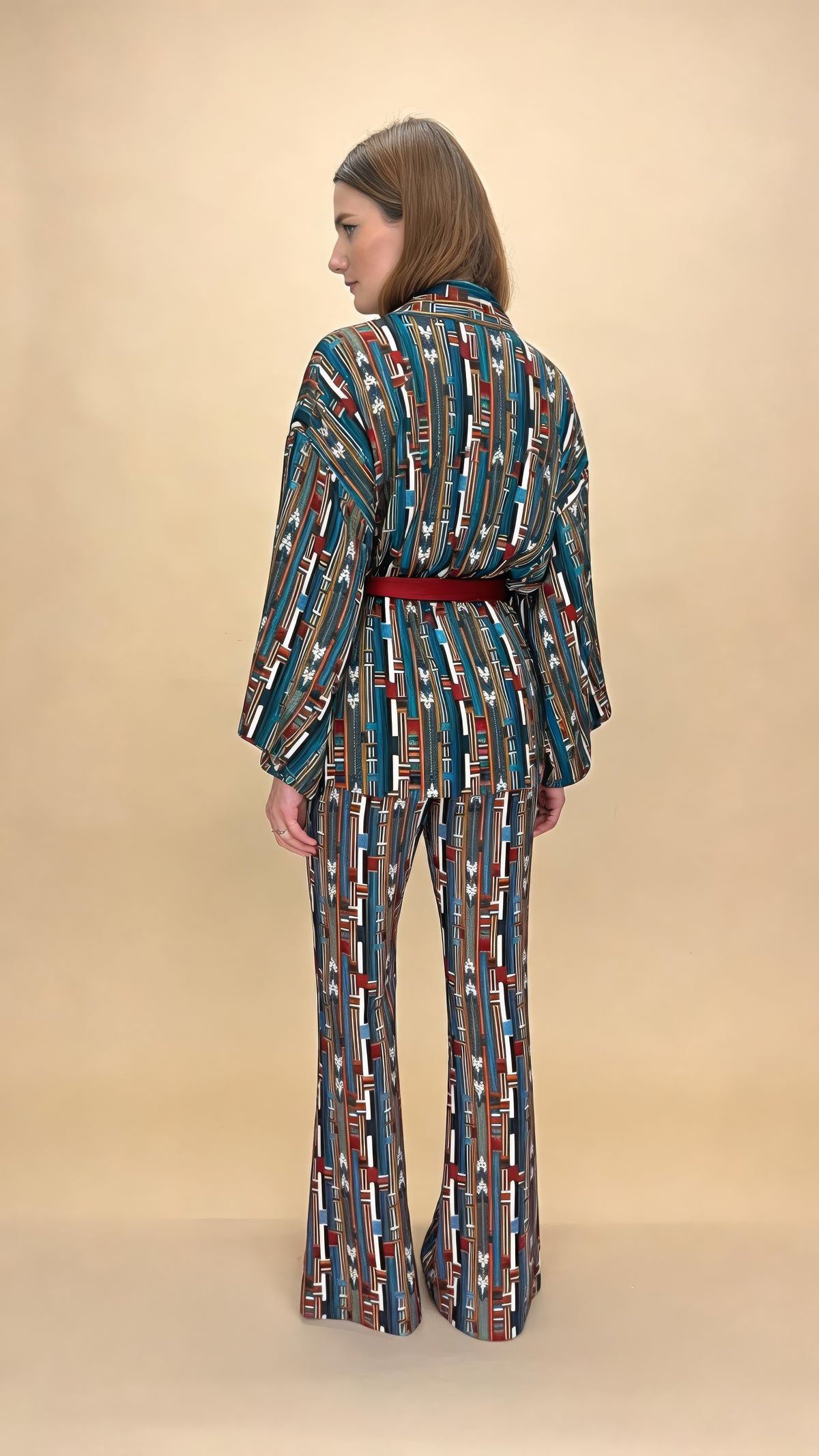 Janis Slim Flare Pant - Tapestry Print